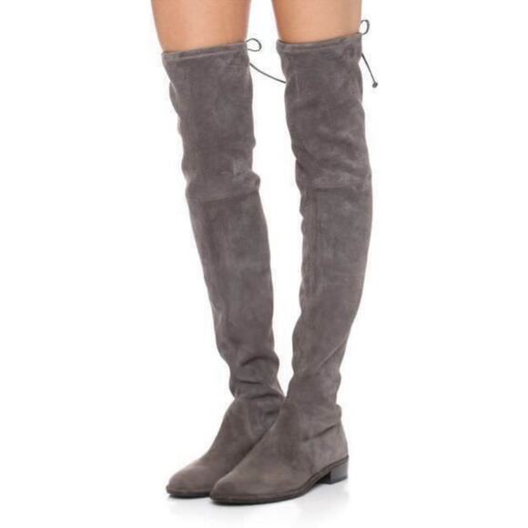 Stuart Weitzman Lowland Suede OTK Boots Grey Size 7.5 - Picture 1 of 9